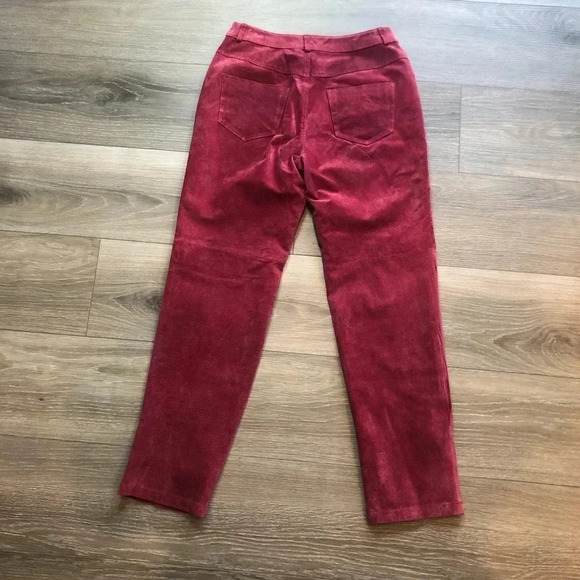 Chadwick’s Burgundy Genuine Leather Pants Size 6P - Picture 10 of 11
